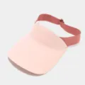 Detailed view of the pink sun visor hat, showing the adjustable strap and soft fabric quality. - Adult (56-58CM) / Pink