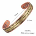 Pure copper magnetic therapy wheat pattern open cuff bracelet, vintage energy bangle. - Copper Twisted Wire Bangle-1 / Copper