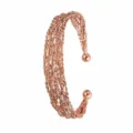 Detailed shot of the multi-strand braided copper cuff bracelet featuring delicate open design. - Spherical Accented Multi-Layer Chain Style (6563)