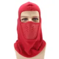 Red fleece balaclava winter outdoor cycling face mask warm windproof hat for cold weather - M (56-58cm) / Red