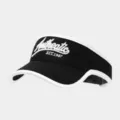 Cappello visiera parasole nero e bianco con ricamo, design aperto elegante per lo sport estivo. - Regolabile / Nero