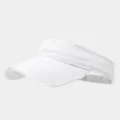 White distressed empty top cap, casual outdoor sports sun visor with vintage washed design. - Adjustable / Acid Washed White