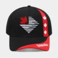 Casual black red baseball cap with Canadian maple leaf embroidery outdoor streetwear hat - Adjustable / Style C Black
