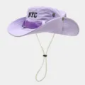 Purple bucket hat with NYC embroidery, adjustable chin cord, and breathable eyelets. - Light Purple