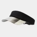 Detailed view of black sun visor with reflective silver brim, perfect for outdoor sports. - Black