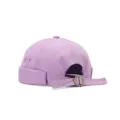 Purple dockworker cap detail shot, minimalist miki hat with adjustable metal buckle strap. - Adjustable / Purple