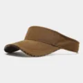 Retro ethnic splice empty top sun hat with patterned under brim detail for outdoor sports. - Adjustable / Khaki