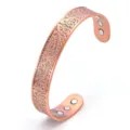 Vintage Copper Magnetic Therapy Cuff Bracelet with Celtic Knot Tree of Life Detail - 6 Magnets / 15mm Width