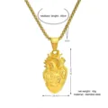 Gold anatomical heart pendant necklace for men and women, stainless steel gothic jewelry. - Pendant With Necklace / 35mm*20mm+60cm / Gold