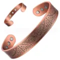 Vintage copper magnetic therapy bracelet for men open cuff bio energy healing wristband - 9 Magnets / 15mm Width