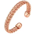 Rose gold layered spiral open cuff bracelet, elegant metal wrist jewelry for women. - Multi-Layer Spiral Woven Style (6563)