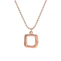 Roségold Perlenkette Halskette mit unregelmäßigem quadratischem geometrischem Anhänger - Unregelmäßiger Geometrischer Quadratischer Stil / Roségold