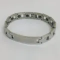 Men's titanium steel magnetic bracelet with engraved text, stylish minimalist wrist jewelry. - Cross Engraved Style (With Magnets) / Steel