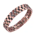 Copper magnetic bracelet double row links vintage health wrist jewelry for daily wear - Tank Track Style
