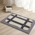 Thickened absorbent bath mat, Nordic style geometric tufted soft fluffy floor rug variant - 40x60cm / Gray