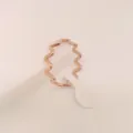 Minimalist rose gold wavy titanium steel ring for women, stylish everyday geometric finger jewelry. - Size 6 / Rose Gold