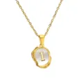 Gold-plated stainless steel necklace with irregular mother-of-pearl pendant letter I. - Letter I