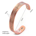 Copper magnetic therapy bangle bracelet with celtic knot design, 75mm size, 41g weight. - 9 Magnets Bracelet