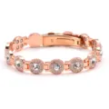 Rose gold magnetic rhinestone bracelet detail view, elegant circular crystal link design close up. - Rose Gold (White Zircon)