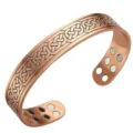 Detailed view of the vintage copper magnetic bracelet with traditional Celtic knot pattern. - 18 Magnets Bracelet