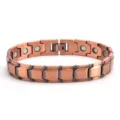 Stainless steel magnetic therapy bracelet, vintage copper finish healing health link jewelry. - Copper