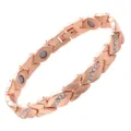 Rose gold magnetic rhinestone leaf bracelet niche luxury adjustable copper bracelet - Rose Gold
