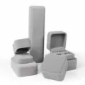 Grijs fluwelen sieradendoosjes set voor ringen kettingen en armbanden elegante opbergdoos. - Grijs