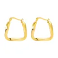Gold Twisted C-Shape Hoop Earrings, 18K Gold Plated Titanium Steel Minimalist Fashion Jewelry - Medium Delicate Style (Gold 8)