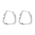 Silver geometric twisted C-shape hoop earrings for women, minimalist chic metal jewelry. - Streamlined Twist Style (Silver 8)