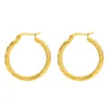 Gold Twisted Hoop Earrings Minimalist 18K Gold Plated C-Shape Stainless Steel Jewelry - Press Buckle Style (Gold 9)