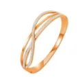 Elegant rose gold crossover multi-band pave crystal bangle bracelet for women chic jewelry - Rose Gold