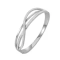 Elegant crossover multi-strand pavé crystal stainless steel bangle bracelet for women. - Steel