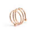 Bague spirale multitorsions en or rose avec extrémités à billes, bijou de couple tendance. - Or rose