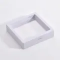White clear PE film jewelry storage box for rings earrings necklaces dustproof display case. - 9x9x2cm / White