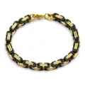 Punk style gold and black stainless steel men's bracelet king chain unisex jewelry accessory - Gold and Black Bracelet / 5x65cm
