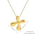 Gold stainless steel puffy cross pendant necklace for women trendy clavicle chain jewelry - Gold X