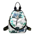 Women floral print oxford backpack casual lightweight travel daypack versatile fashion bag - Single Bag / Green Leaves-3