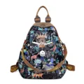 Stylish jungle print women backpack casual travel daypack with adjustable brown straps and cute charm. - Single Bag / Wizard of Oz-2
