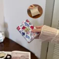 Cute printed PU leather card holder, women's short multi-slot folding wallet with chic design. - Colorful Abstract Style (CY-2259)