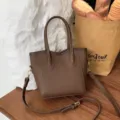 Moderna borsa a secchiello marrone in pelle stile coreano, elegante borsa a tracolla. - Marrone Cioccolato