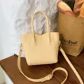 Giallo piccolo secchiello borsa elegante donna tracolla borsa casual in pelle sintetica - Giallo brillante