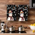 Canovaccio da cucina stampato natalizio, panno decorativo per pulizie e casa festiva. - MJBT185-2 / Confezione da 2 Pezzi (40x60cm)