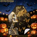 Halloween printed kitchen apron, festive skeleton home cooking sleeveless dustproof protective - Skull and Butterfly (TQWQ07-6)