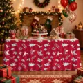 Christmas tablecloth red holiday table skirt festive home decor party decoration new - ZQUN9-25