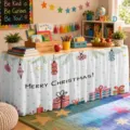 Christmas table skirt waterproof holiday party decoration polyester fabric festive cover - ZQUN9-22