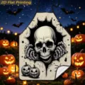 Halloween skeleton printed kitchen apron, waterproof and oil-proof sleeveless cooking apron. - Black White Skull Pumpkin (TQWQ07-10)