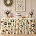 Christmas table skirt waterproof polyester festive holiday home dining room decor - ZQUN9-16