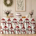 Christmas table skirt waterproof polyester holiday decor for dining table festive party setup. - ZQUN9-14