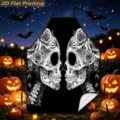 Halloween kitchen apron with spooky skull rose print, waterproof fabric, perfect for cooking. - Black White Skull Rose Design (TQWQ07-23)