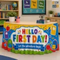 Back to school table skirt classroom decoration first day party supplies festive classroom setup - Style 21